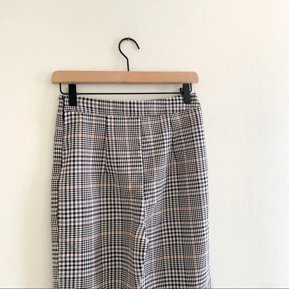 Boohoo‎ Classic Straight Leg Houndstooth Plaid Trouser  Pant 4